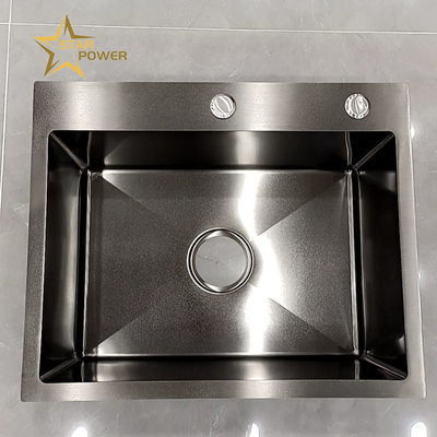 Bon prix Cuisine 304 en acier inoxydable évier fait à la main évier simple évier ménager lavabo en ligne
