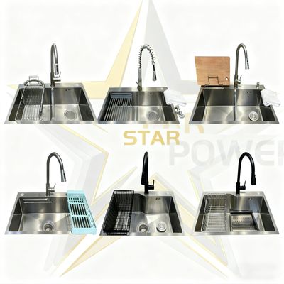 Bon prix 304 en acier inoxydable PVD antibactérien artisanale évier de cuisine sous-sol avec sécurité alimentaire en ligne