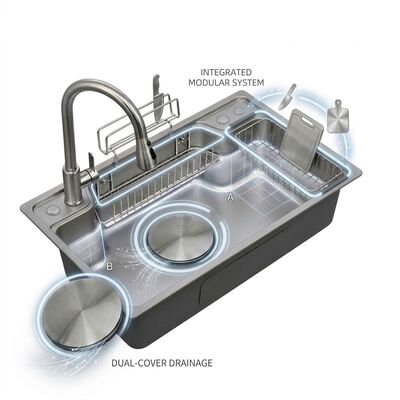 Bon prix 36 Inch Farmhouse Apron Front Single Bowl Kitchen Sink SUS304 14 Gauge Deep Basin en ligne