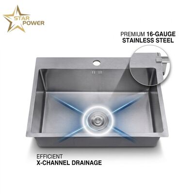 Bon prix 23 Inch Undermount Single Bowl Kitchen Sink SUS304 18 Gauge Gunmetal PVD Finish en ligne