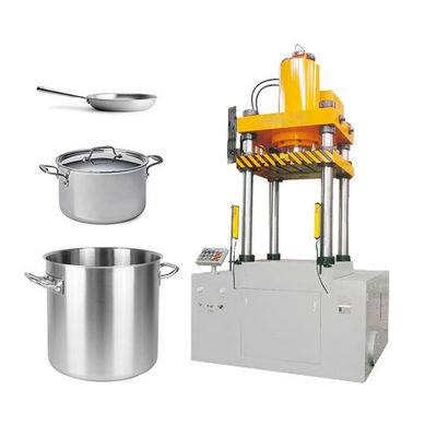 Bon prix Ligne de production de ustensiles de cuisine semi-automatique à 4 colonnes 500 tonnes Pressure hydraulique Machine de dessin en profondeur pour les ustensiles de cuisine pots et casseroles en ligne