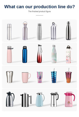 Chaîne de production de Ustensiles de cuisine de thermos bouteille d'eau en aluminium de flacon de vide en métal d'acier inoxydable faisant la machine