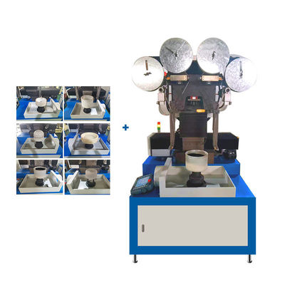 Machine de polonais de Ustensiles de cuisine de moteur servo pour le ponçage inférieur de pot en aluminium