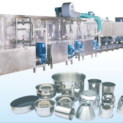 Ligne de lavage à grande vitesse pour ustensiles métalliques 265kw 2,5 t/h équipement de lavage de ustensiles de cuisine