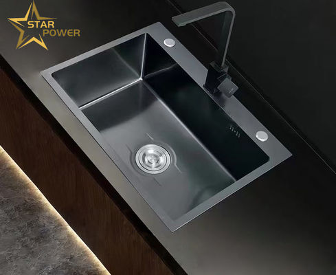 Cuisine 304 en acier inoxydable évier fait à la main évier simple évier ménager lavabo
