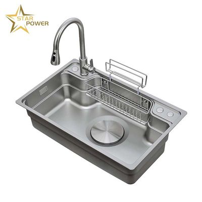304 acier inoxydable spécialement pour le lavage bassin à main grand fossé unique épais prévention de la rouille évier de cuisine intégré