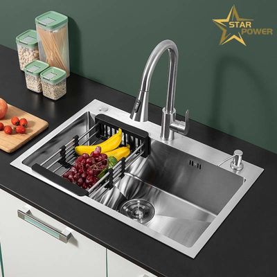 Cuisine ménagère Cuve en acier inoxydable faite à la main