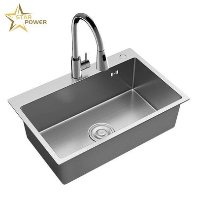 Bon prix Cuisine ménagère évier à main en acier inoxydable grand bassin unique en ligne