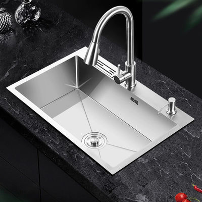Bon prix Évier en acier inoxydable métallique fabriqué à la main pour les cuisines domestiques en ligne