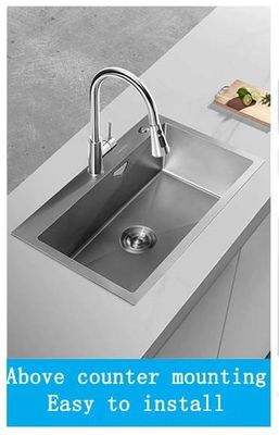 Bon prix Évier de cuisine en acier inoxydable à surface lisse poncée à la main sans rugosité | Profondeur de cuve personnalisable disponible | Jauge d'acier personnalisable disponible en ligne