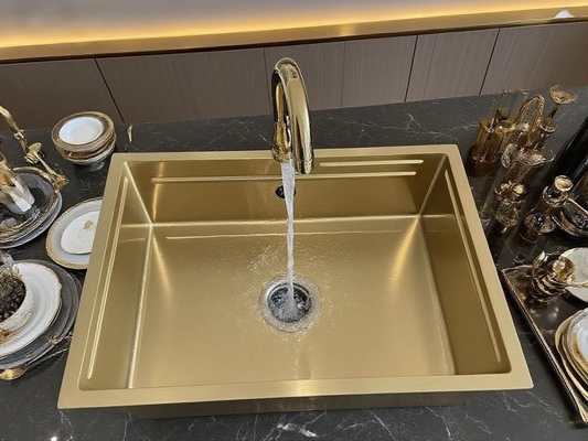 Cuisines de luxe en acier inoxydable SUS304 à la couleur dorée