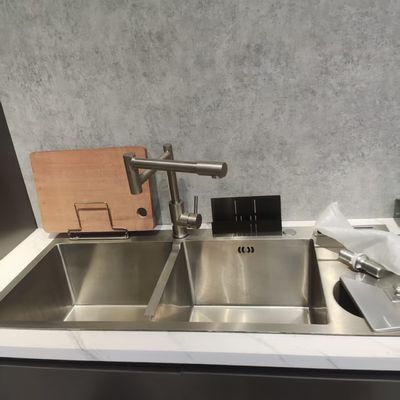 qualité Compatible montage sous plan et en applique, évier de cuisine réglable en acier inoxydable avec égouttoir | Jauge d'acier personnalisable disponible | Profondeur de cuve personnalisable disponible | Résistant à la rouille et à la corrosion usine