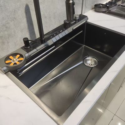 Bon prix Évier de cuisine sous plan en acier inoxydable noir à double cuve | Jauge d'acier personnalisée disponible | Profondeur de cuve personnalisée disponible | Résistant à la rouille et à la corrosion en ligne