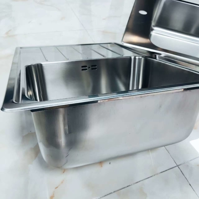 Évier de cuisine à cuve simple en acier inoxydable 304, encastrable ou à montage en surface