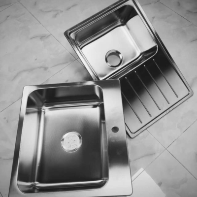 Évier de cuisine à cuve simple en acier inoxydable 304, encastrable ou à montage en surface