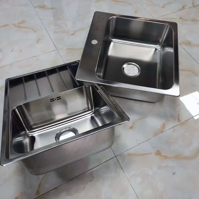 Évier de cuisine à cuve simple en acier inoxydable 304, encastrable ou à montage en surface
