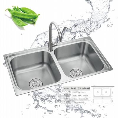 Bon prix 304 en acier inoxydable évier de cuisine à bol unique sous-monté ou sur-monté en ligne