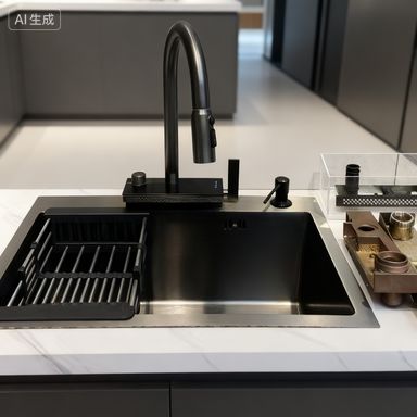Bon prix Montage sous et en haut Compatible Cuisinier en acier inoxydable haut de gamme Evier 900 mm × 550 mm avec robinet intégré et garantie d'un an ♪ Profondeur personnalisée du bassin disponible ♪ Étalon personnalisé disponible en ligne