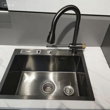 qualité Ensemble d'évier de cuisine en acier inoxydable ultra-durable avec robinet intégré ♪ Profondeur de bassin personnalisée disponible ♪ Étalon d'acier personnalisé disponible usine