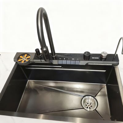 Ensemble d'évier de cuisine en acier inoxydable à deux cuves de 800 mm avec robinet à col de cygne pour cuisines modernes