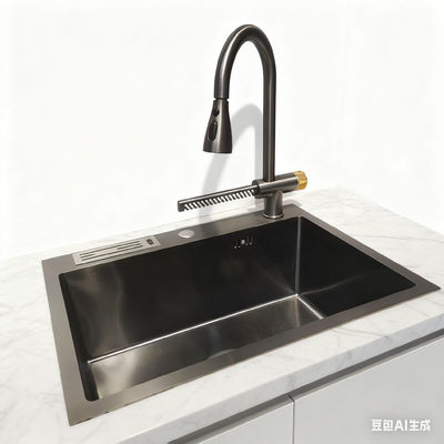 qualité Évier de cuisine ProDeep en acier inoxydable compatible montage sous plan et superposition, profondeur de 9 pouces, cuve extra-profonde avec mousse insonorisante | Profondeur de cuve personnalisable disponible | Jauge d'acier personnalisable disponible usine