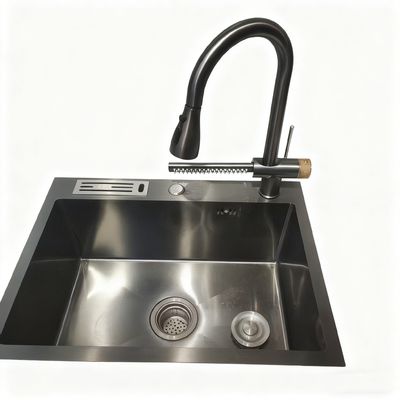 Évier de cuisine en acier inoxydable DeepMax Pro 10 pouces extra-profond à cuve unique avec surface brossée et coussinets d'insonorisation