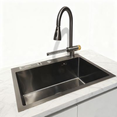 Évier de cuisine en acier inoxydable DeepMax Pro à cuve simple
