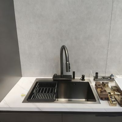 qualité Évier de cuisine à encastrer Évier de cuisine multifonctionnel haute performance en acier inoxydable avec taille personnalisable | Profondeur de cuve personnalisable disponible | Jauge d'acier personnalisable disponible usine