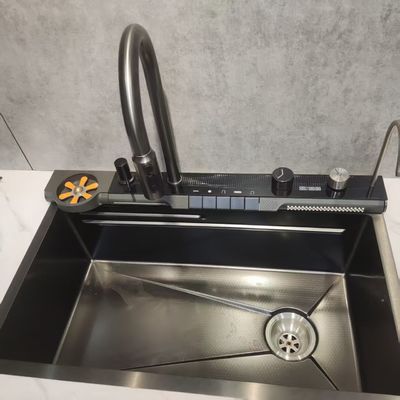 qualité Montage sous-sol et haut-sol Compatible évier de cuisine unique artisanal haut de gamme - finition chrome poli et capacité de bassin profonde ♪ Profondeur de bassin personnalisée disponible ♪ Étalon d'acier personnalisé disponible usine