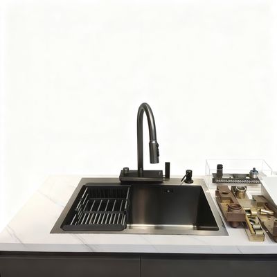 Bon prix Cuisinier à cuvette unique en acier inoxydable de qualité alimentaire 304 finition CNC polie à la main avec panneau épaissi en ligne