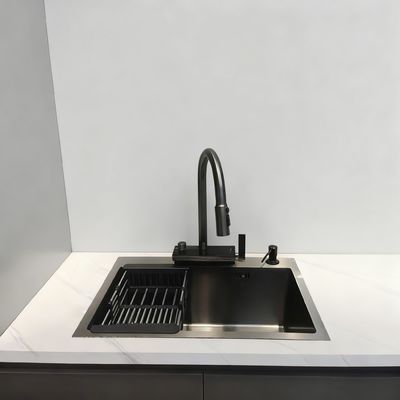 Bon prix Evier de cuisine de luxe en acier inoxydable 316 avec une profondeur de bol de 250 à 300 mm et un panneau épaissi de 1,8-2,0 mm en ligne