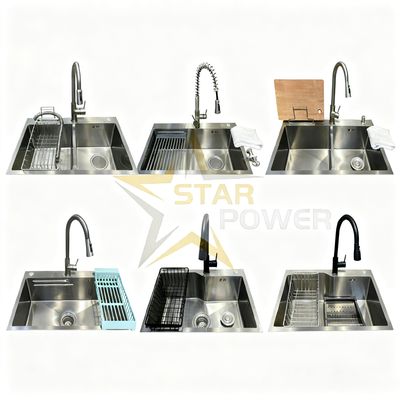Bon prix 1.8mm épaissie 304/316 évier de cuisine en acier inoxydable avec 25-30cm bassin profond sous-montage simple / double bol en ligne
