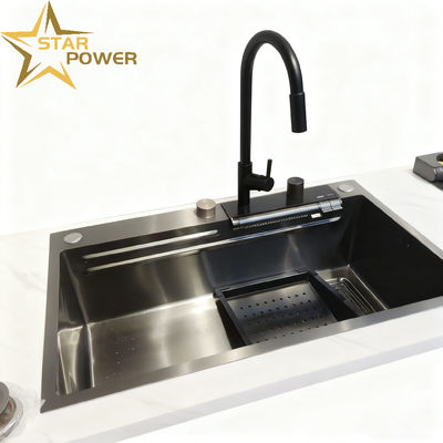 Bon prix Évier de cuisine en acier inoxydable de qualité alimentaire 304/316 avec un bassin de 25 à 30 cm de profondeur et un revêtement PVD antiempreintes digitales en ligne