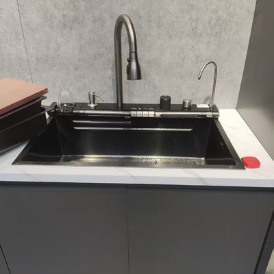 Bon prix Évier de cuisine en acier inoxydable fait à la main avec polissage électrolytique et ions d'argent antibactérien pour les aliments de qualité 304/316 et bol approfondie (≥ 25 cm) en ligne
