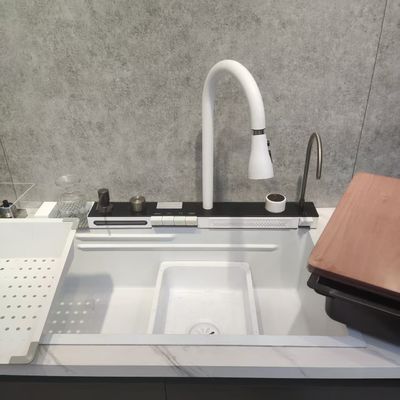 Évier de cuisine fait à la main en nid d'abeille avec nano-revêtement, résistant aux rayures et facile à nettoyer, simple/double cuve