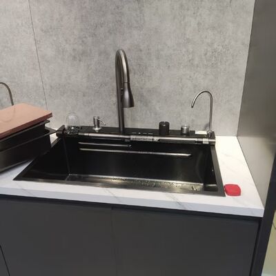 Evier de cuisine en acier inoxydable 316L usiné CNC haute précision résistant à la chaleur avec une profondeur de bol de 250 à 300 mm et une épaisseur de panneau de 1,2 à 1,5 mm