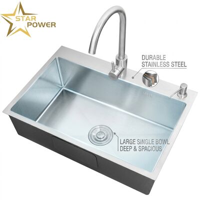 qualité Évier de cuisine à montage supérieur / encastrable, 18 jauges, acier inoxydable 304, double cuve égale, évier de cuisine encastrable nano-revêtu, cuve extra-profonde de 1000 mm x 300 mm | Profondeur de cuve personnalisable disponible | Jauge d'acier personnalisable disponible usine