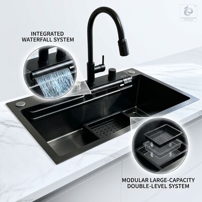 qualité Monture supérieure / évier d'évier de cuisine 316 en acier inoxydable double cuvette d'évier de cuisine Surface mate Monture supérieure 800 mm 220 mm Bassin profond. usine