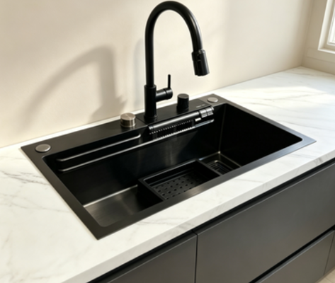 qualité 316 acier inoxydable chromé sous-monté évier de cuisine 800 mm x 220 mm profonde single bowl usine