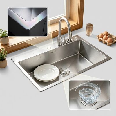 Qualité Évier de cuisine à Double cuve en acier inoxydable 316 de qualité alimentaire, bassin à rebord automatique brossé de 1000mm et 250mm de profondeur usine