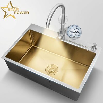 Bon prix Grade alimentaire 304 SS Cuve de cuisine principale et auxiliaire Evier de cuve de cuve de cuve de cuve de cuve de cuve en or en ligne