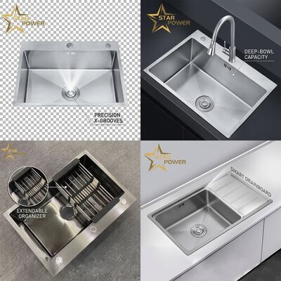 Qualité Évier de cuisine de préparation de bar encastré en acier inoxydable 304, 15x15 pouces, calibre 18 de qualité commerciale, évacuation rapide X Groove usine