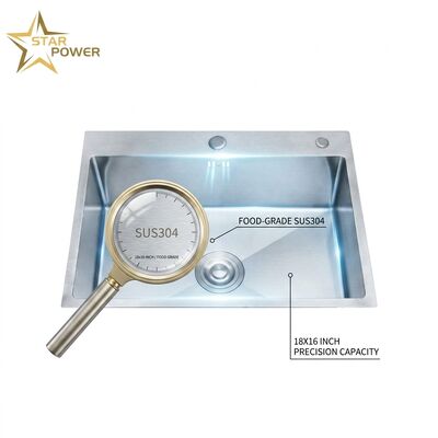 Bon prix 304 acier inoxydable île de cuisine pré-évier 18x16 pouces sous-monté, commerce de qualité alimentaire bassin unique extra profond en ligne