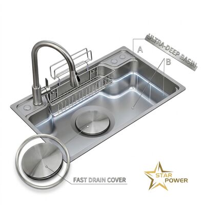 Bon prix 33x22 pouces de ferme tablier avant cuisine évier 304 en acier inoxydable Single Bowl artisanale 16 Gauge bassin profond en ligne