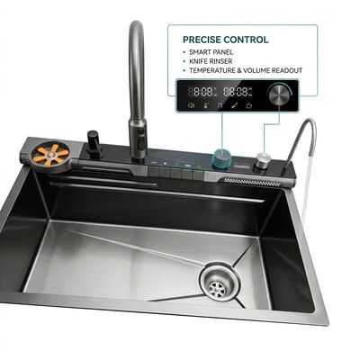 Qualité 24 pouces évier de cuisine RV 304 en acier inoxydable Compact Design de couvercle en verre à bol unique usine