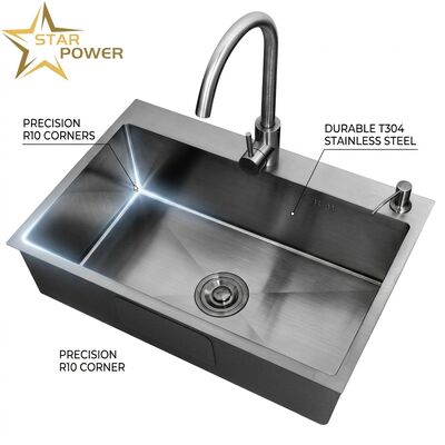 Bon prix Évier de cuisine de préparation de barre sous plan de 15 pouces, bol simple en acier inoxydable 304 rond de calibre 22 avec accessoires en ligne