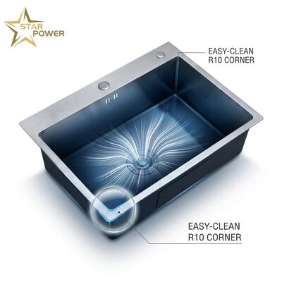 Qualité 18 Gauge 304 Stainless Steel Deep Single Bowl Kitchen Sink Drop-in 30x18 Inch 10 Inch Basin Brushed Finish usine