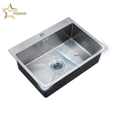 Qualité 16 Gauge 304 Stainless Steel Deep Single Bowl Kitchen Sink Drop-in 25x22 Inch 10 Inch Basin Brushed Finish usine