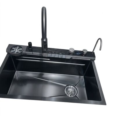 Qualité PVD Gunmetal 33x22 Undermount Double Bowl Kitchen Sink SUS304 Handmade 18 Gauge usine