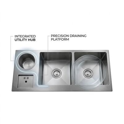 Bon prix Farmhouse 28x19 Workstation Kitchen Sink SUS304 16 Gauge with Cutting Board en ligne